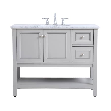 Elegant Decor 42 In. Single Bathroom Vanity Set In Grey VF27042GR